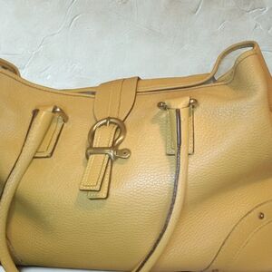 Burberry Yellow Leather Handbag Good Used Condition